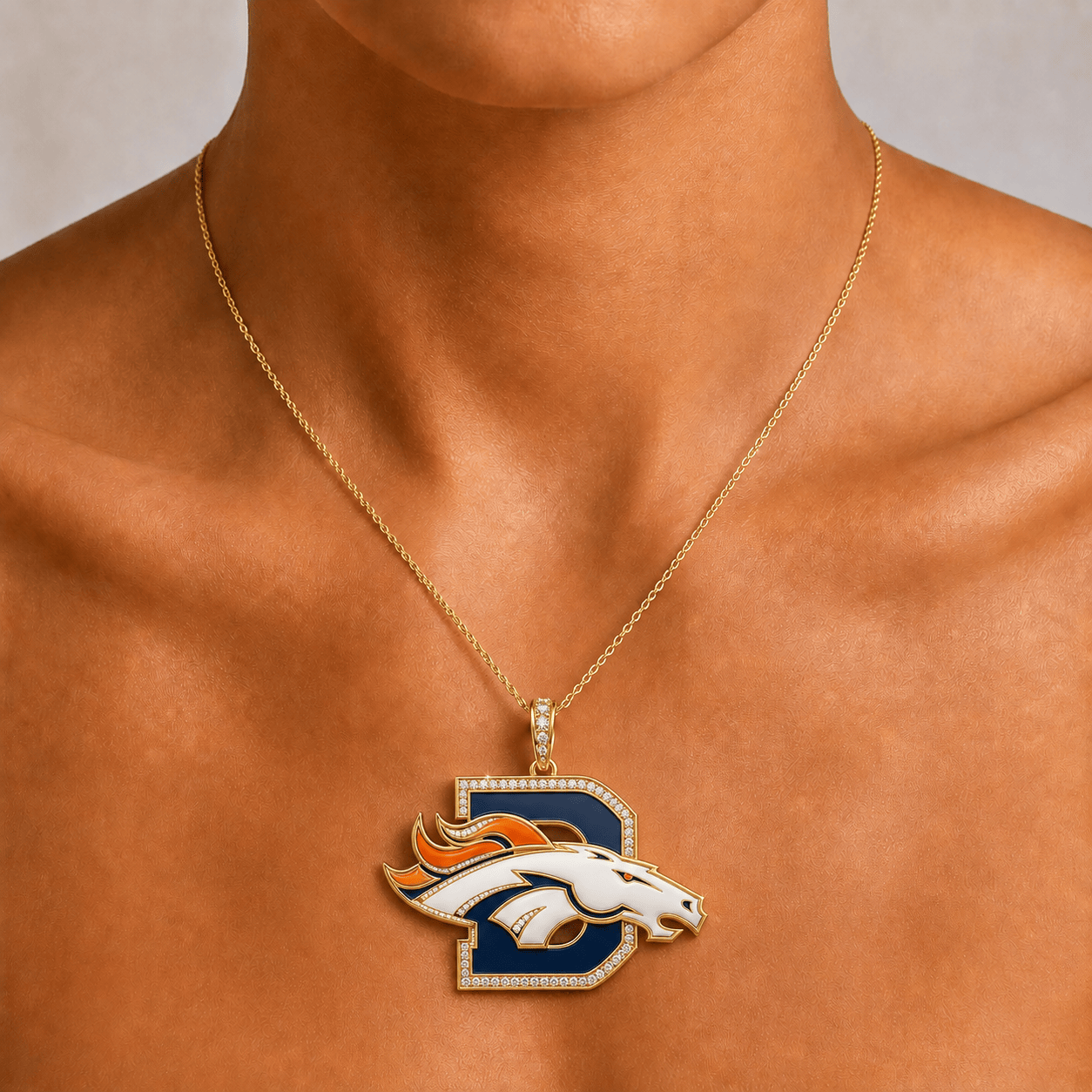 DVBC Solid Gold Chain with Diamond Pendant BMD