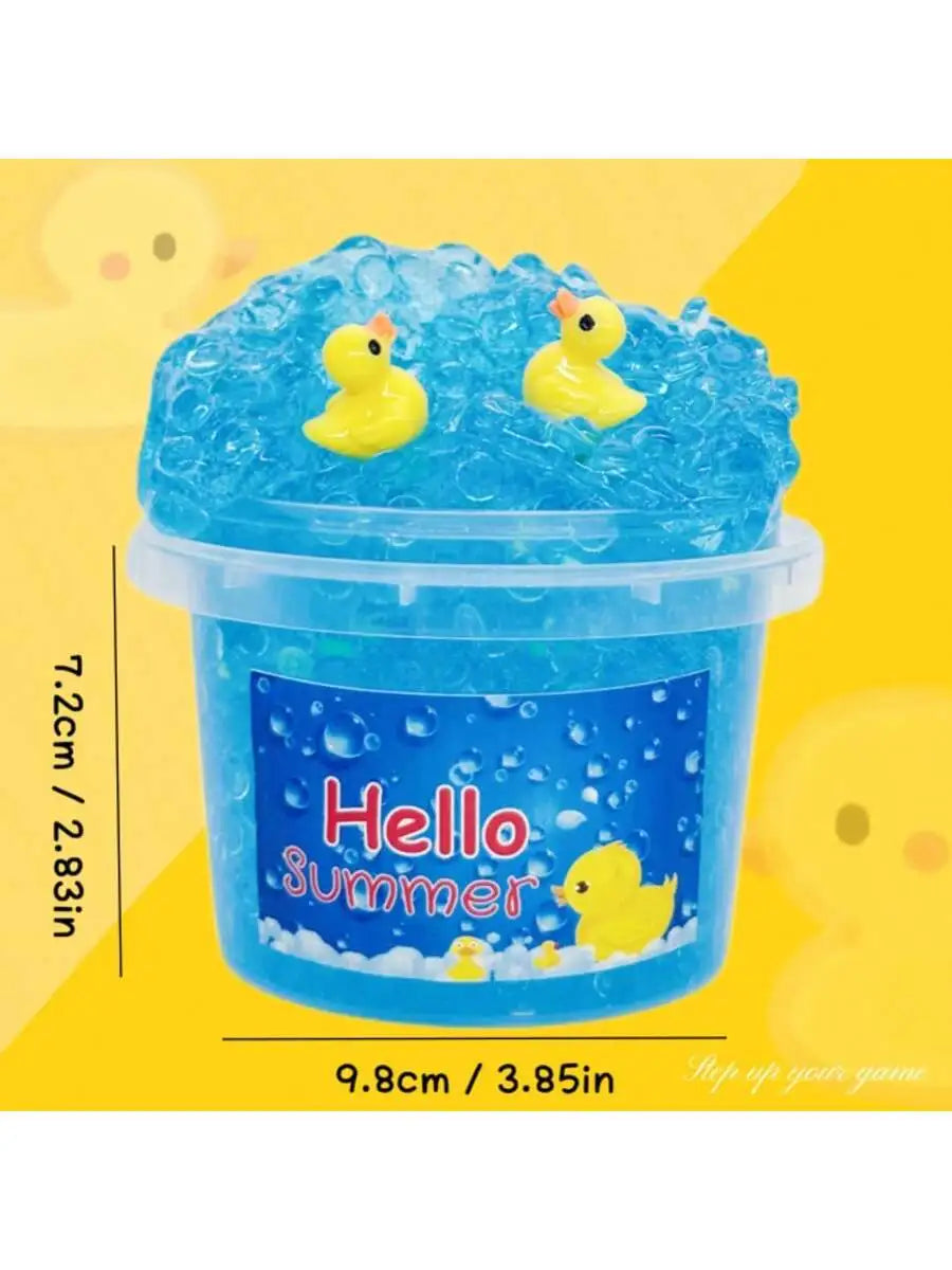 Happy Duckling Swimming Slime Shape, DIY Slime Dough, Unzipping Simulation Handmade Kit, Stretchable Blue Mud, Playset, Christma