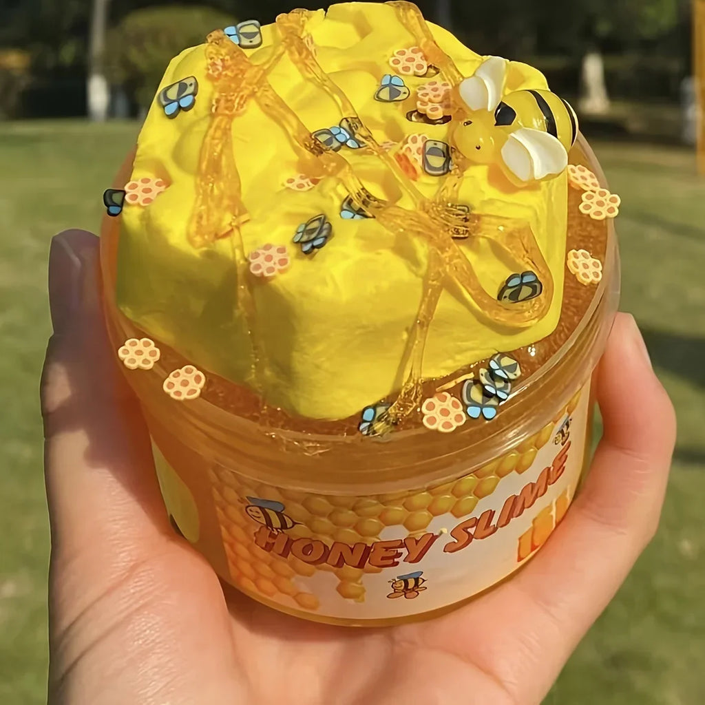 DIY Honeycomb Slime Kit - Transparent Stretchy Slime & Clay Set for Handmade Simulation Play Stress Relief Toy for Kids & Adults