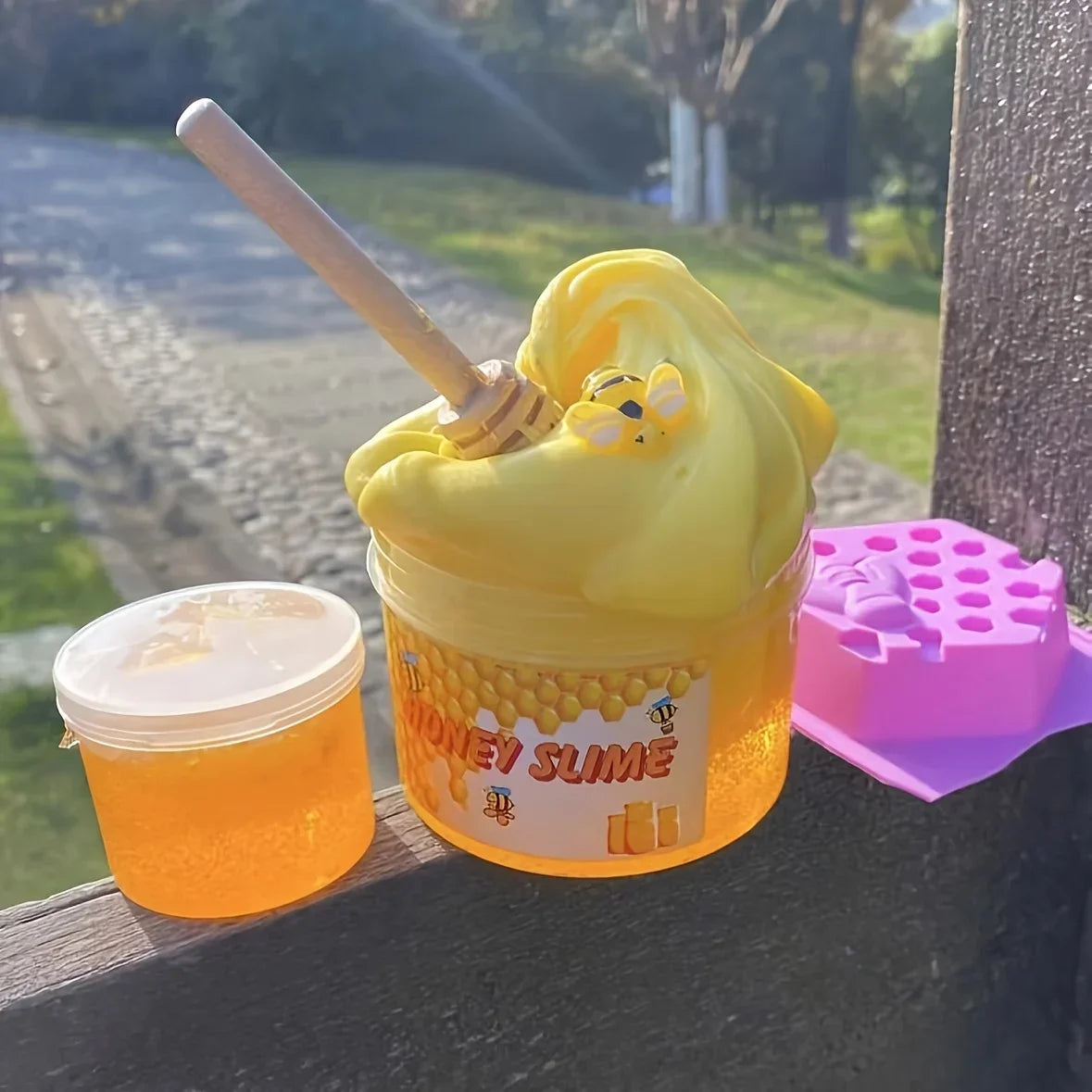 DIY Honeycomb Slime Kit - Transparent Stretchy Slime & Clay Set for Handmade Simulation Play Stress Relief Toy for Kids & Adults
